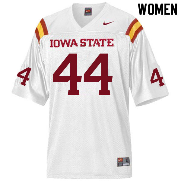 Women #44 Gage Gunnerson Iowa State Cyclones College Football Jerseys Sale-White - Click Image to Close